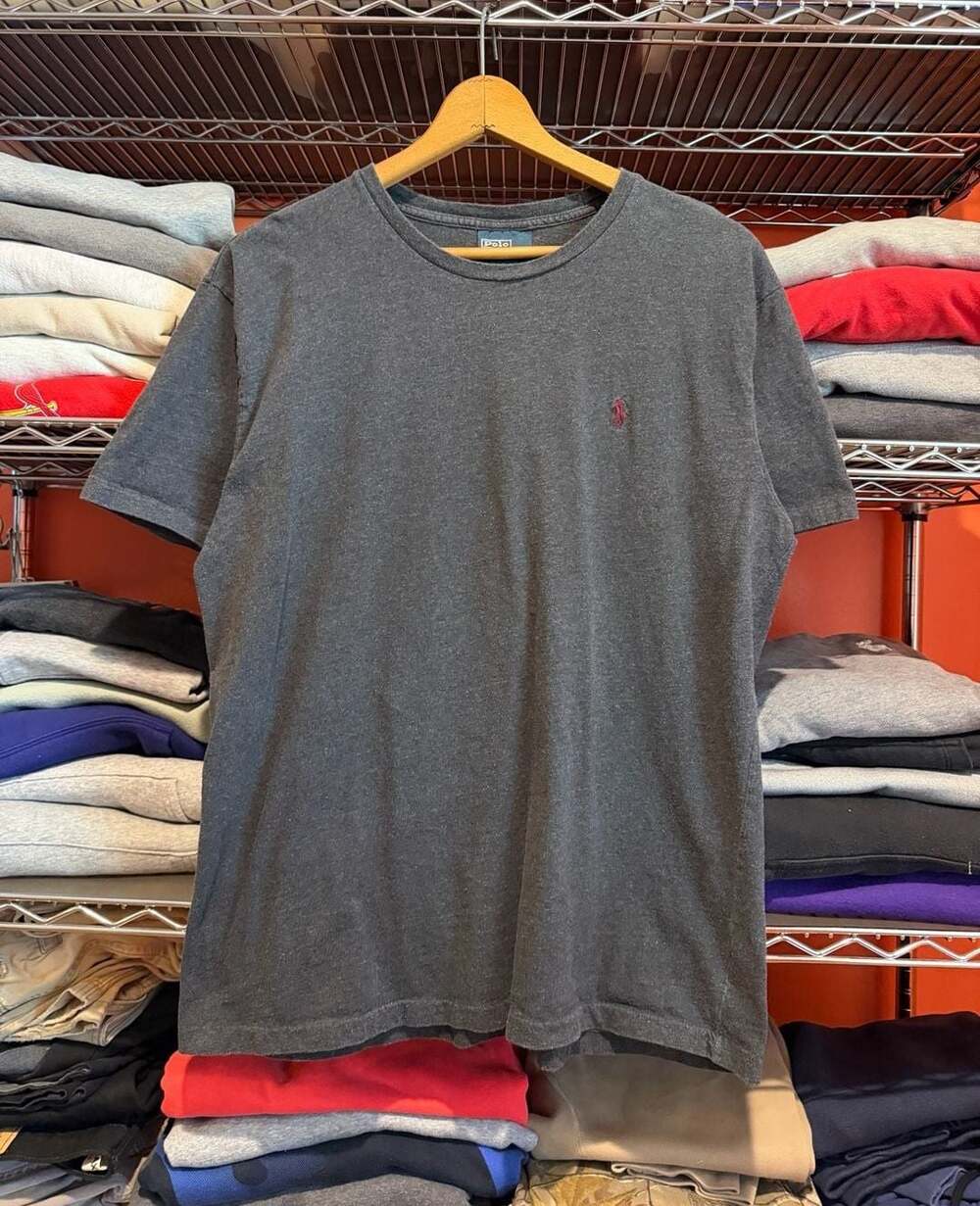 Polo Ralph Lauren T-Shirt Size L Gray Crewneck Pony Tee